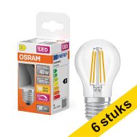 Aanbieding: 6x Osram LED lamp E27 | Kogel P45 | Filament | Helder | 2700K | Dimbaar | 3.4W (40W)