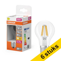 Aanbieding: 6x Osram LED lamp E27 | Peer A60 | Filament | 2700K | Helder | Dimbaar | 5.9W (60W) LOS01808