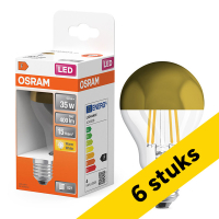 Aanbieding: 6x Osram LED lamp E27 | Peer A60 | Filament | Kopspiegel | Goud | 2700K | 4W (35W)
