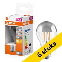 Aanbieding: 6x Osram LED lamp E27 | Peer A60 | Filament | Kopspiegel | Zilver | 2700K | 4W (35W)