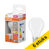Aanbieding: 6x Osram LED lamp E27 | Peer A60 | Mat | 2700K | Dimbaar | 3.4W (40W)