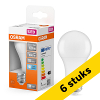 Aanbieding: 6x Osram LED lamp E27 | Peer A60 | Mat | 4000K | 8W (60W)