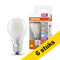 Aanbieding: 6x Osram LED lamp E27 | Peer A60 | Mat | 4000K | Dimbaar | 7.5W (75W)