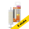 Aanbieding: 6x Osram LED lamp R7s | Staaflamp | 118mm | Helder | 2700K | 15W (125W) LOS01400 - 1