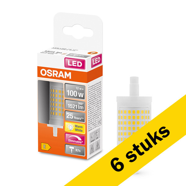 Aanbieding: 6x Osram R7S led-lamp staaflamp dimbaar 12W (100W) LOS00347 - 1