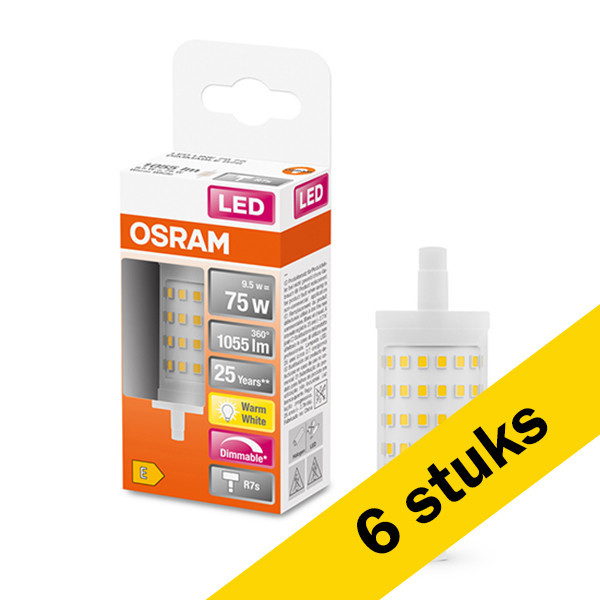 Aanbieding: 6x Osram R7S led-lamp staaflamp dimbaar 9.5W (75W) LOS00345 - 1