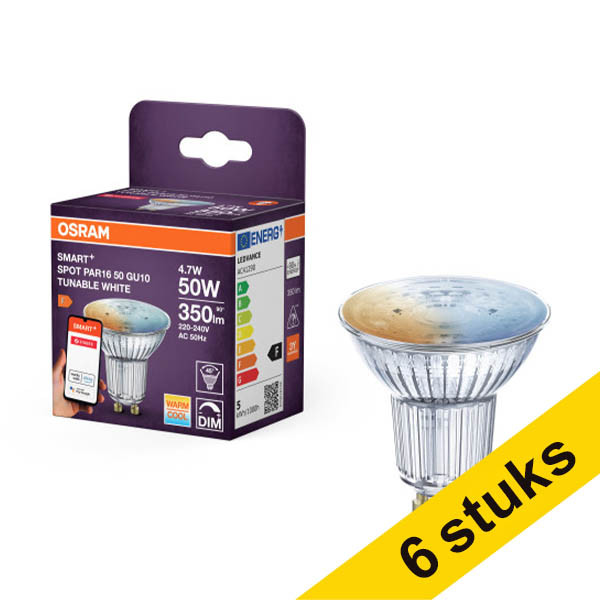 Aanbieding: 6x Osram Slimme GU10 spot | 2700-6500K | 45° | Zigbee | 4.7W (50W) LOS01962 - 1
