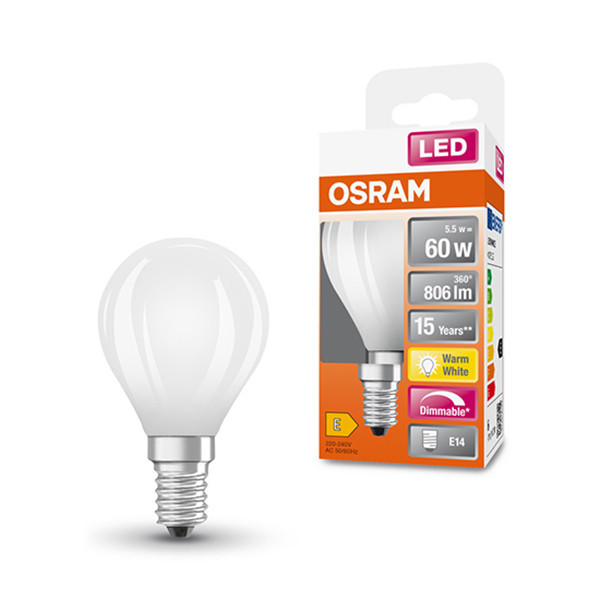 Osram E14 led-lamp kogel mat dimbaar 5.5W (60W) LOS00174 - 1