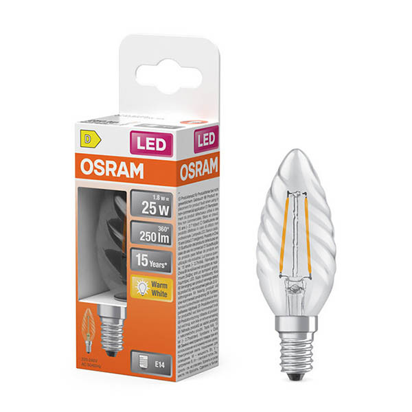 Osram LED lamp E14 | Kaars B35 | Filament | Helder | 2700K | 1.8W (25W) LOS02136 - 1