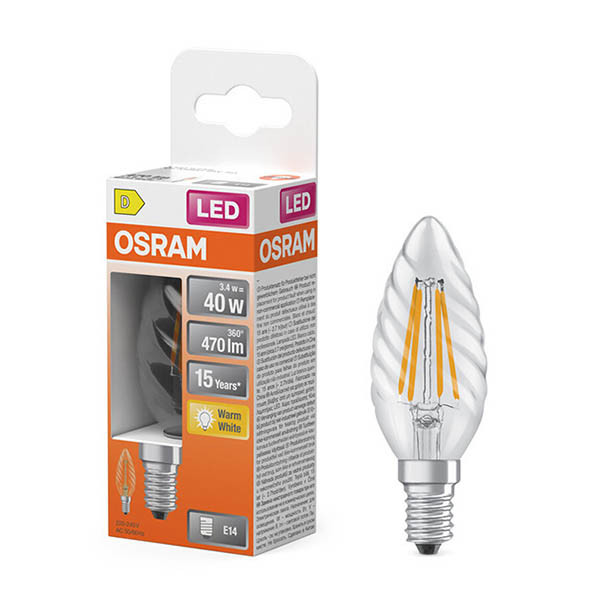 Osram LED lamp E14 | Kaars B35 | Filament | Helder | 2700K | 3.4W (40W) LOS02140 - 1