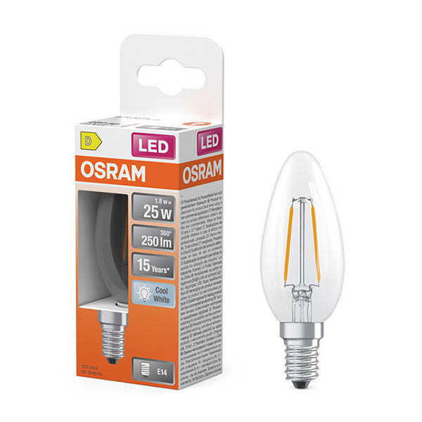Osram LED lamp E14 | Kaars B35 | Filament | Helder | 4000K | 1.8W (25W) LOS02134 - 1