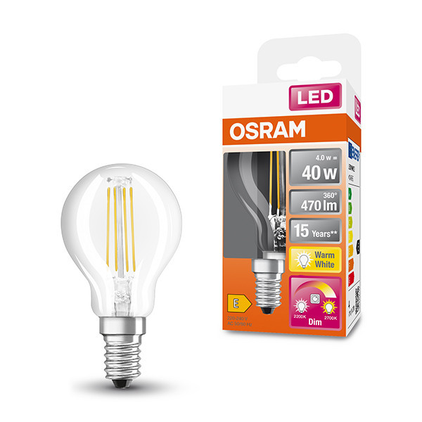 Osram LED lamp E14 | Kogel P40 | GlowDim | Filament | 2200-2700K | Dimbaar | 4W (40W) LOS00366 - 1