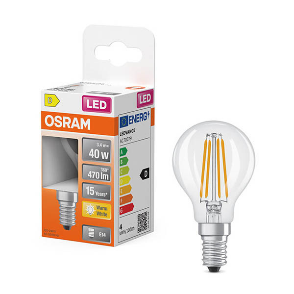 Osram LED lamp E14 | Kogel P45 | Filament | Helder | 2700K | 3.4W (40W) LOS01895 - 1