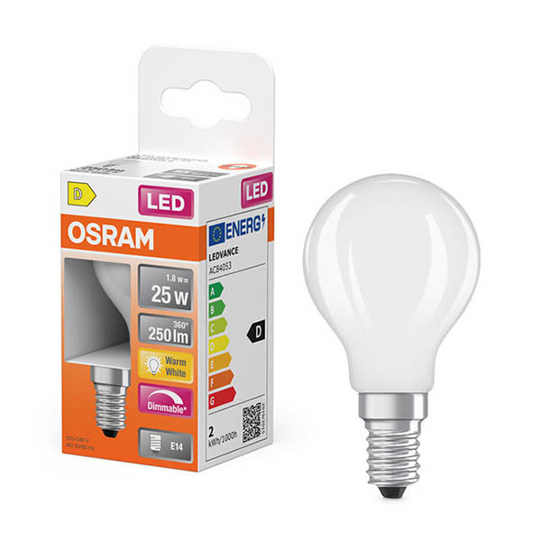 Osram LED lamp E14 | Kogel P45 | Mat | 2700K | Dimbaar | 1.8W (25W) LOS01877 - 1