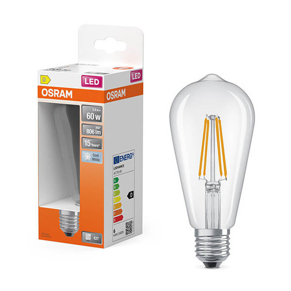 Osram LED lamp E27 | Edison ST64 | Filament | Helder | 4000K | 5.9W (60W) LOS02208 - 1
