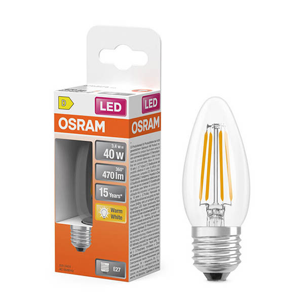 Osram LED lamp E27 | Kaars B35 | Filament | Helder | 2700K | 3.4W (40W) LOS02142 - 1