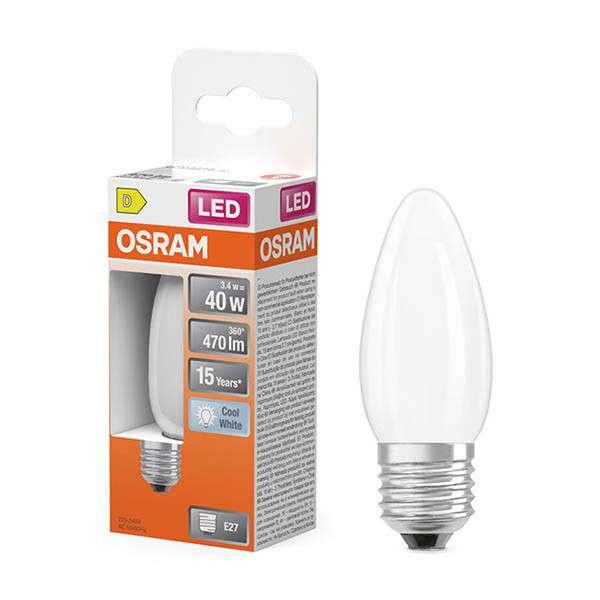 Osram LED lamp E27 | Kaars B35 | Filament | Mat | 4000K | 3.4W (40W) LOS02156 - 1