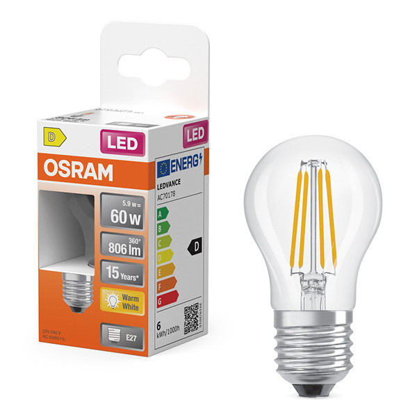 Osram LED lamp E27 | Kogel P45 | Filament | Helder | 2700K | 5.5W (60W) LOS01241 - 1