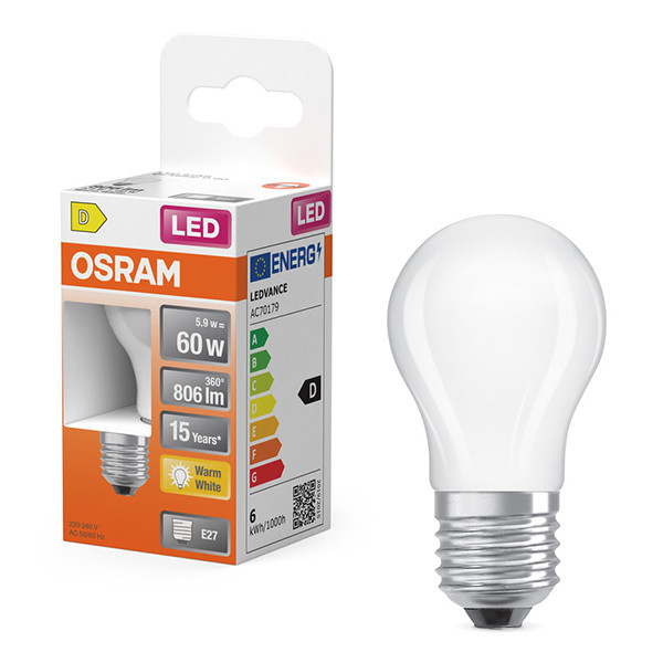 Osram LED lamp E27 | Kogel P45 | Mat | 2700K | 5.9W (60W) LOS01255 - 1