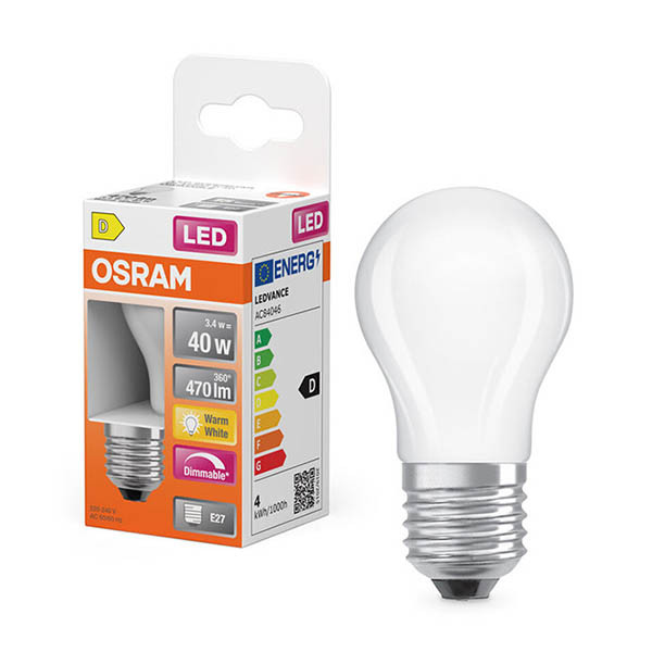 Osram LED lamp E27 | Kogel P45 | Mat | 2700K | Dimbaar | 3.4W (40W) LOS01879 - 1