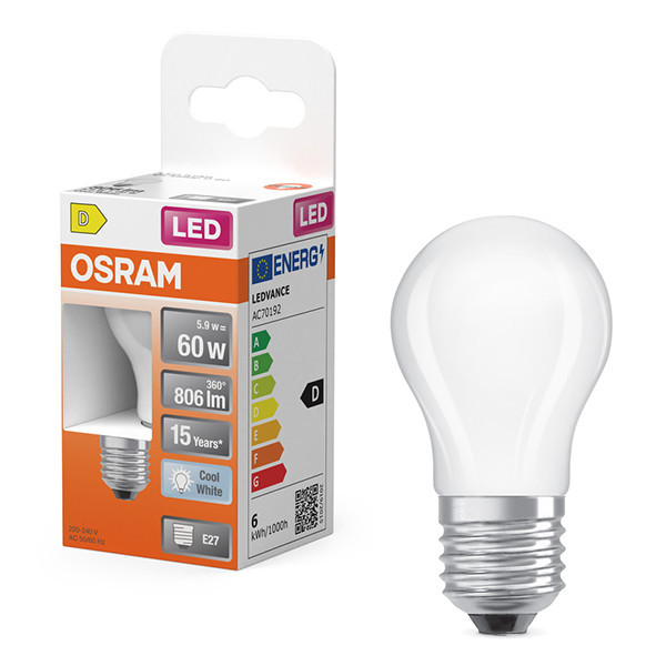 Osram LED lamp E27 | Kogel P45 | Mat | 4000K | 5.9W (60W) LOS01261 - 1