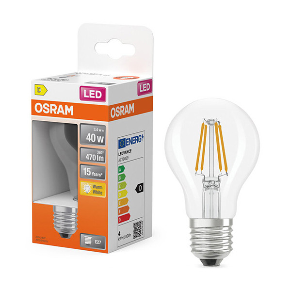Osram LED lamp E27 | Peer A60 | Filament | Helder | 2700K | 3.4W (40W) LOS01823 - 1