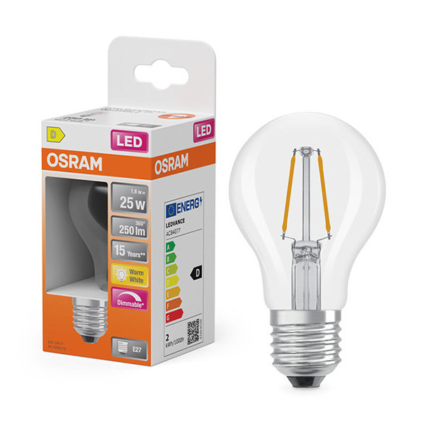 Osram LED lamp E27 | Peer A60 | Filament | Helder | 2700K | Dimbaar | 1.8W (25W) LOS01805 - 1