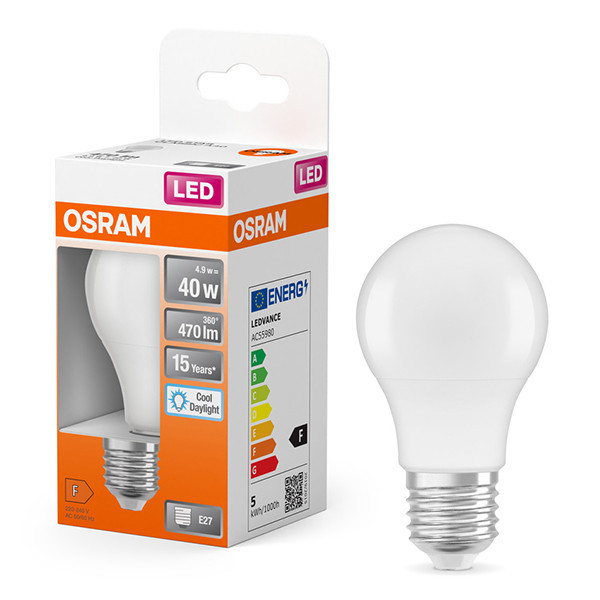 Osram LED lamp E27 | Peer A60 | Mat | 6500K | 4.9W (40W) LOS01147 - 1