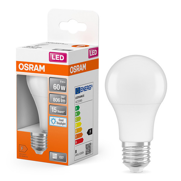 Osram LED lamp E27 | Peer A60 | Mat | 6500K | 8W (60W) LOS01151 - 1