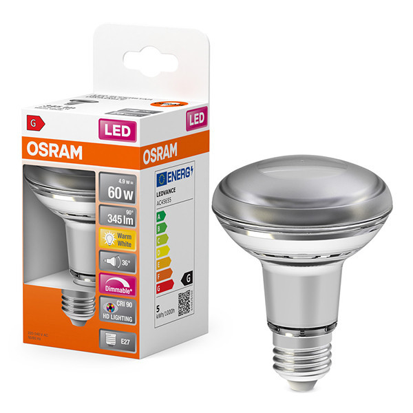 Osram LED lamp E27 | Reflector R63 | 2700K | Dimbaar | 4.9W (60W) LOS01351 - 1