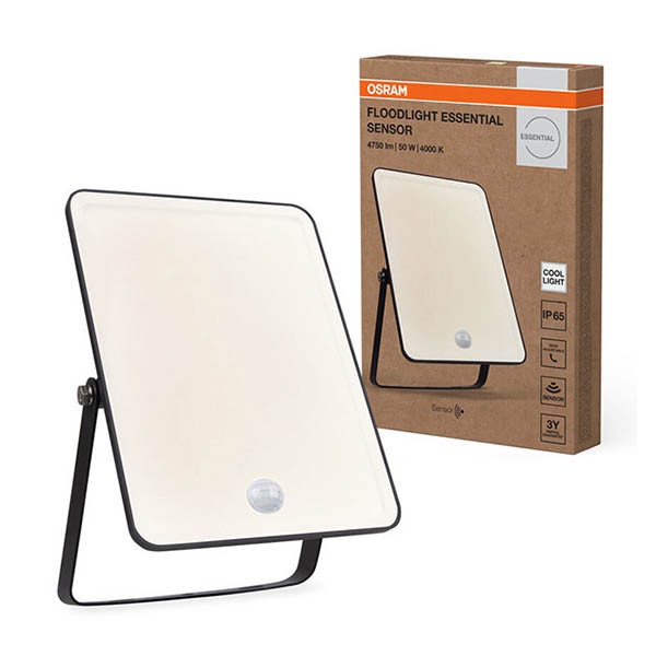 Osram Ledvance Floodlight Essential met sensor 50W | 4000K | 4500 lumen | IP65 | Zwart LOS02068 - 1