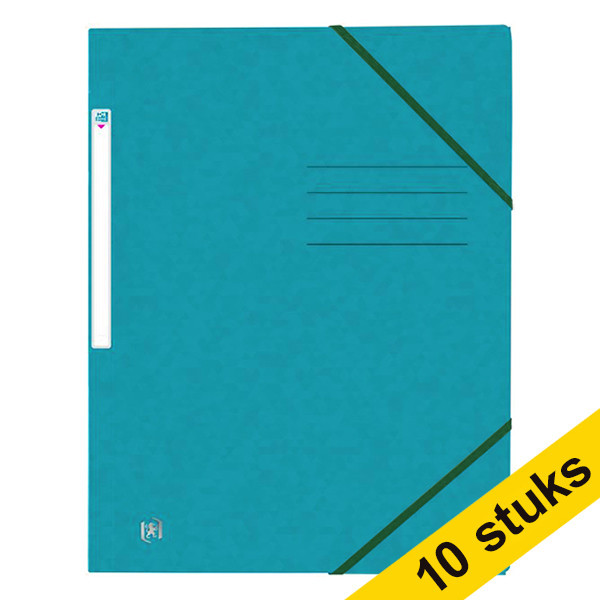 Aanbieding: 10x Oxford Top File+ elastomap karton aqua A4 260163 - 1
