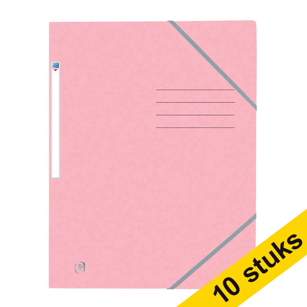 Aanbieding: 10x Oxford Top File+ elastomap karton pastelroze A4 260167 - 1