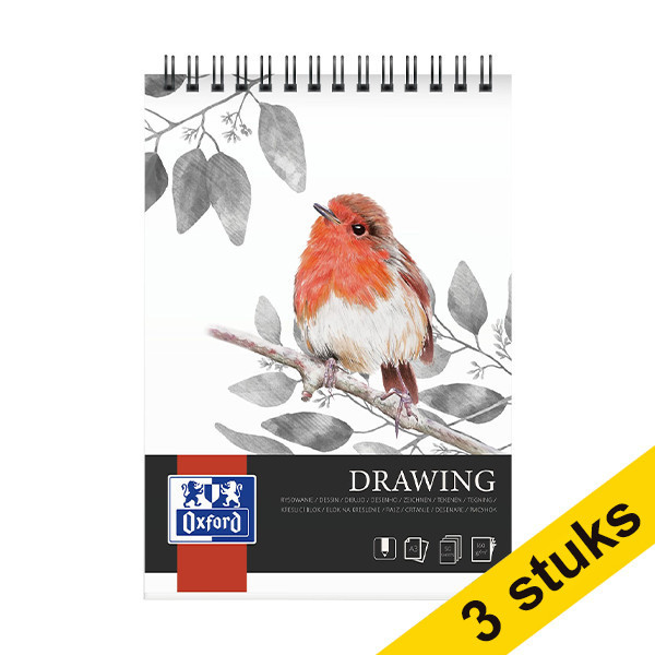 Aanbieding: 3x Oxford Drawing tekenblok spiraal A3 160 grams (30 vel) 237665 - 1