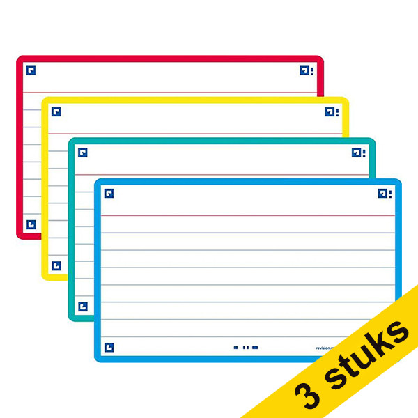 Aanbieding: 3x Oxford Flashcards gelinieerd A7 assorti (80 stuks) 260274 - 1