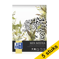 Aanbieding: 5x Oxford Mix Media tekenblok A4 225 grams (25 vel)
