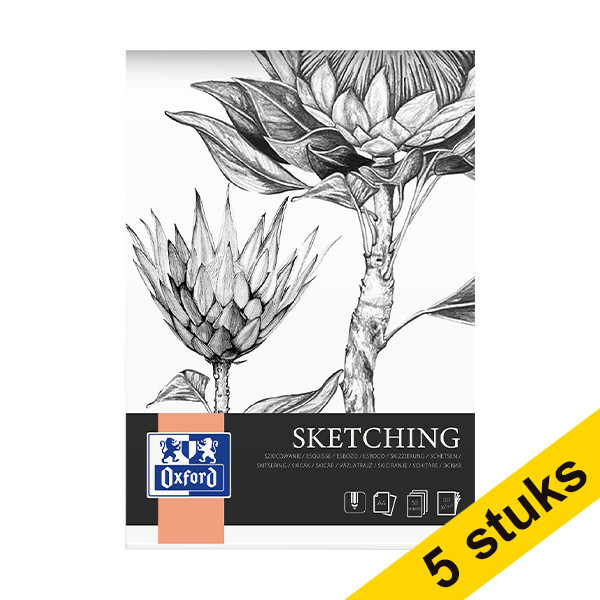Aanbieding: 5x Oxford Sketching schetsblok A4 120 grams (50 vel) 237658 - 1