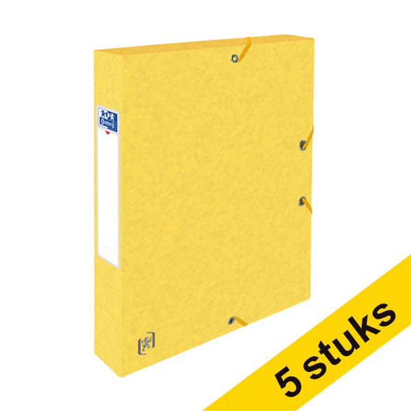 Aanbieding: 5x Oxford elastobox Top File+ geel 40 mm (300 vel) 260240 - 1