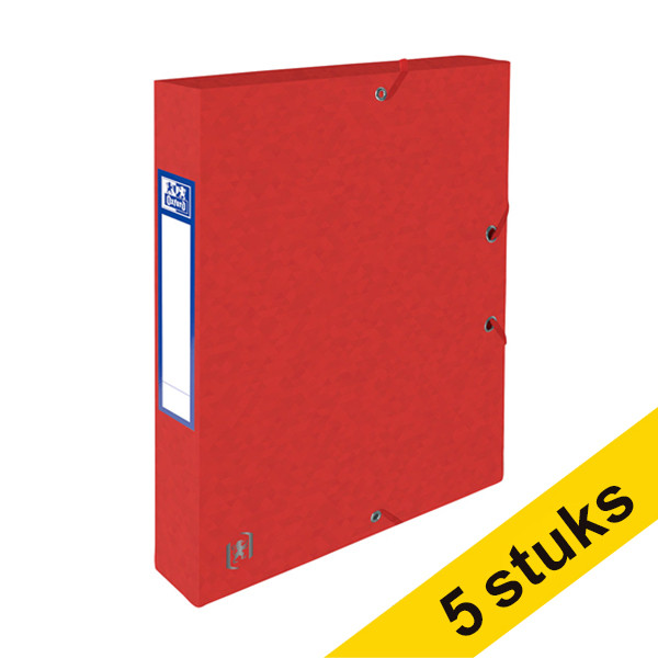 Aanbieding: 5x Oxford elastobox Top File+ rood 40 mm (300 vel) 260242 - 1