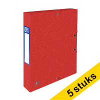 Aanbieding: 5x Oxford elastobox Top File+ rood 40 mm (300 vel)