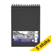 Aanbieding: 5x Oxford schetsboek hardcover spiraal A4 100 grams zwart (50 vel) 237652 - 1