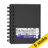 Aanbieding: 5x Oxford schetsboek hardcover spiraal A6 100 grams zwart (80 vel) 237653 - 1