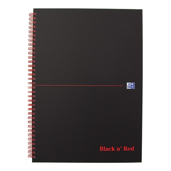Oxford Black n' Red spiraalblok A5 gelinieerd 90 grams 70 vel 400047651 260012 - 1