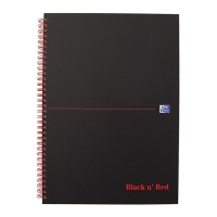 Oxford Black n' Red spiraalblok karton A4 geruit 90 grams 70 vel 400047609 260011