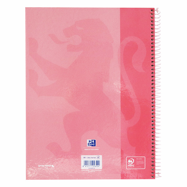 Oxford Classic collegeblok A4+ 90 grams 80 vel gelinieerd roze 260288 - 2