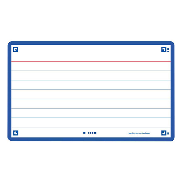 Oxford Flashcards gelinieerd A7 blauw (80 stuks) 400133875 260217 - 1