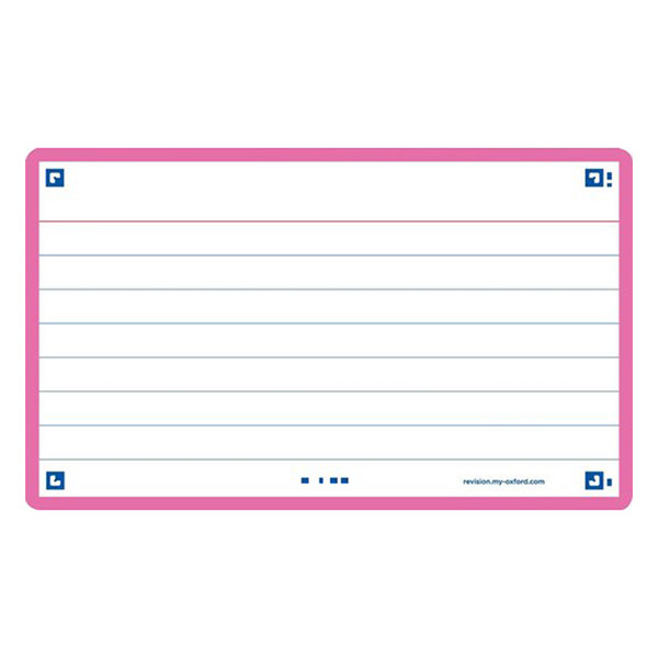 Oxford Flashcards gelinieerd A7 fuchsia (80 stuks) 400133881 260218 - 1