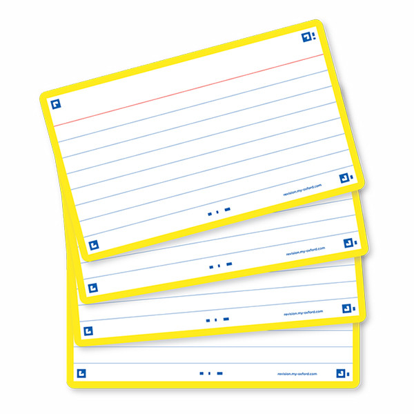 Oxford Flashcards gelinieerd A7 geel (80 stuks) 400133883 260195 - 3