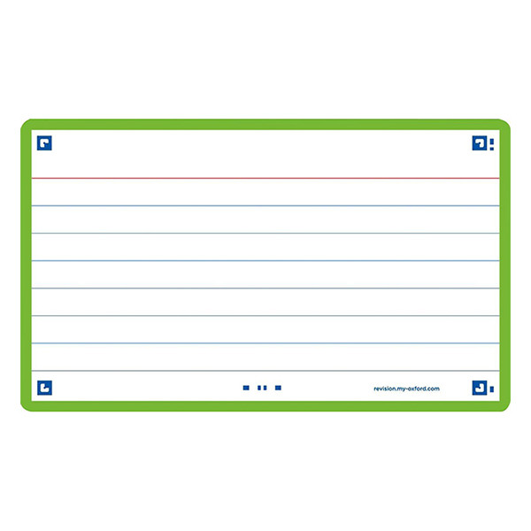 Oxford Flashcards gelinieerd A7 groen (80 stuks) 400133884 260196 - 1