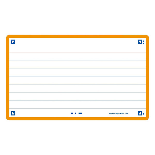 Oxford Flashcards gelinieerd A7 oranje (80 stuks) 400133882 260199 - 1